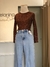 Cropped terracota lurex mangas compridas - Clock House na internet