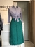 Saia midi verde em linho na internet
