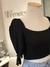 Cropped preto canelado mangas bufantes - APOÁ - comprar online