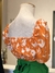 Cropped bufante laranja floral - loja online