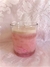 Vela Paola - Rosa, Bege e Branca com nuances transparente e folha de ouro