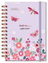 Caderno Colegial Borboletas 96 fls - Lilás - Fina Ideia