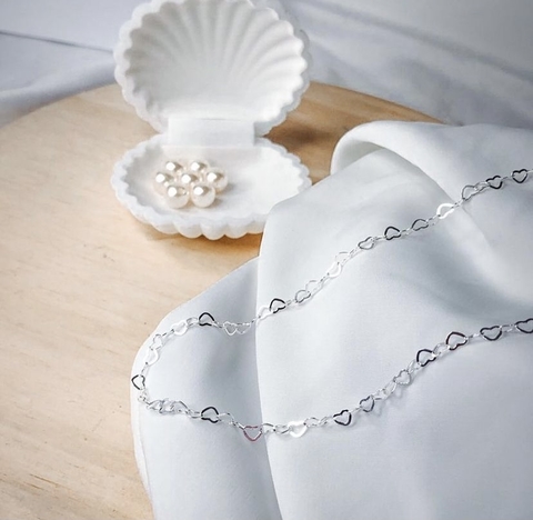 Chocker em corações prata 925