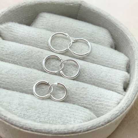 trio de argolas de encaixe em prata 925