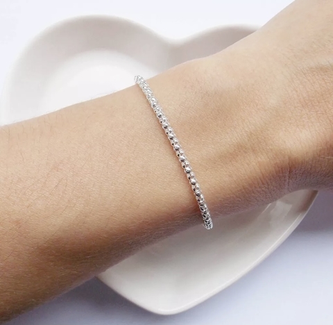 pulseira modelo pipoca em prata 925