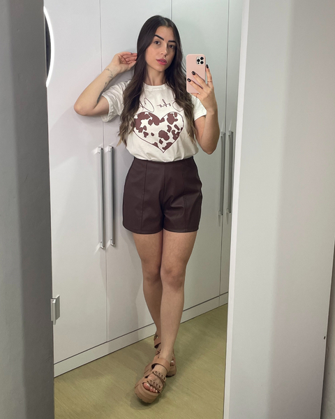 SHORT COURINO ELSA - MARROM - comprar online