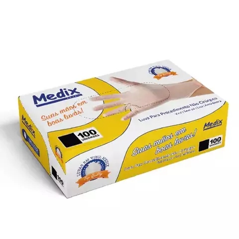 Luva de Vinil Sem Pó Medix