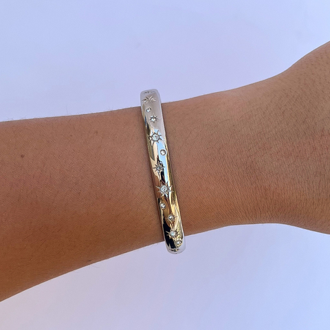 Bracelete Estrelar Prata 60mm