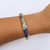 Bracelete Tigre Azul Dourado 60mm