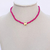 Colar Miçanga Rosa c/coração Dourado - comprar online