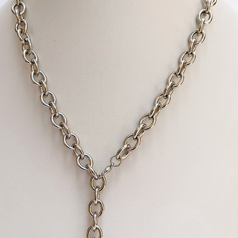 Colar Elos Português Gravata Prata