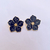 Brinco Flor Azul Marinho Esmaltado