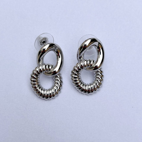 Brinco Elos Duplo Prata