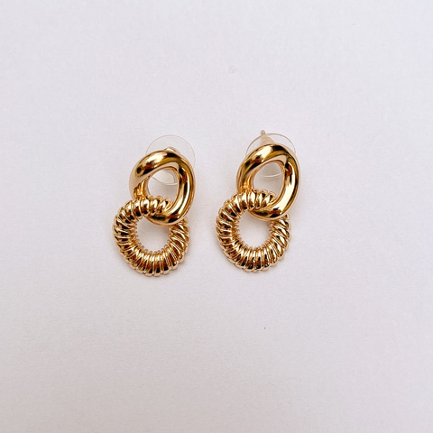 Brinco Elos Duplo Dourado