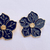 Brinco Flor Azul Marinho Esmaltado - comprar online