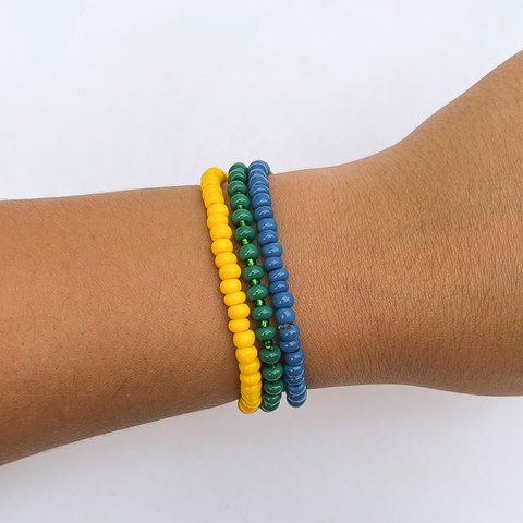 Pulseira Trio Miçangas Brasil