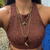 Colar Boho Redondo Marrom - hannahacessorios