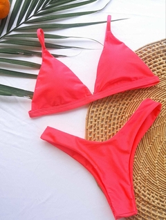 biquíni basic lyly coral - Dipimenta moda praia 