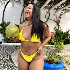 biquini cortininha amarelo