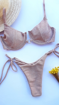 meia taça lurex rose dourado