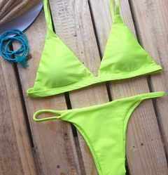 biquini basic fita amarelo néon