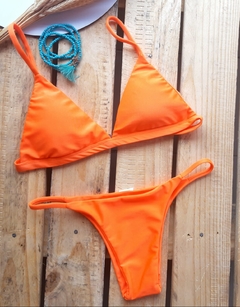 biquini basic fita laranja néon