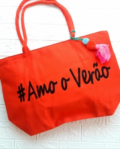 Bolsa de Praia Amo o Verão Laranja
