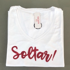 Remera Soltar gliter rojo