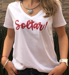Remera Soltar gliter rojo - comprar online