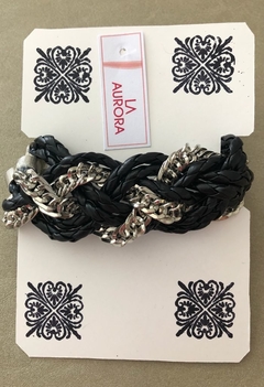 Pulsera de cuero color negro