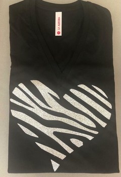 Remera corazon cebra manga larga - comprar online