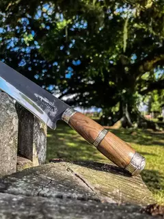 Faca artesanal gaúcha aço carbono 10 polegadas madeira e alpaca na internet