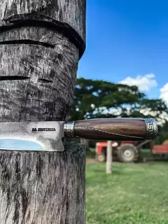 Faca artesanal gaúcha aço carbono 10 polegadas madeira e alpaca na internet