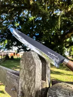 Faca artesanal gaúcha aço carbono 10 polegadas madeira e alpaca - La Província | Facas para Churrasco | Facas Gaúchas
