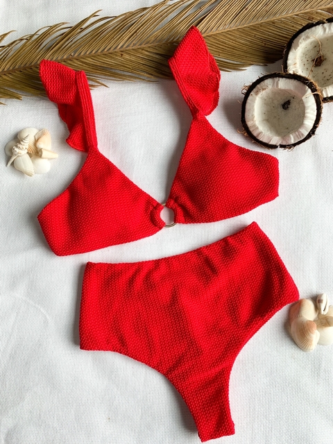 BUSTO NORONHA VERMELHO TEXTURIZADO (CALCINHA NÃO INCLUSA)