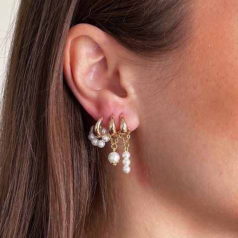 Trio Argolas Pérolas - comprar online