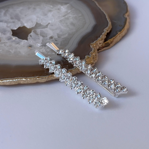 Duo de Grampos Barrete com Strass