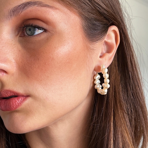 Argola Maxi Pérolas Organic - comprar online