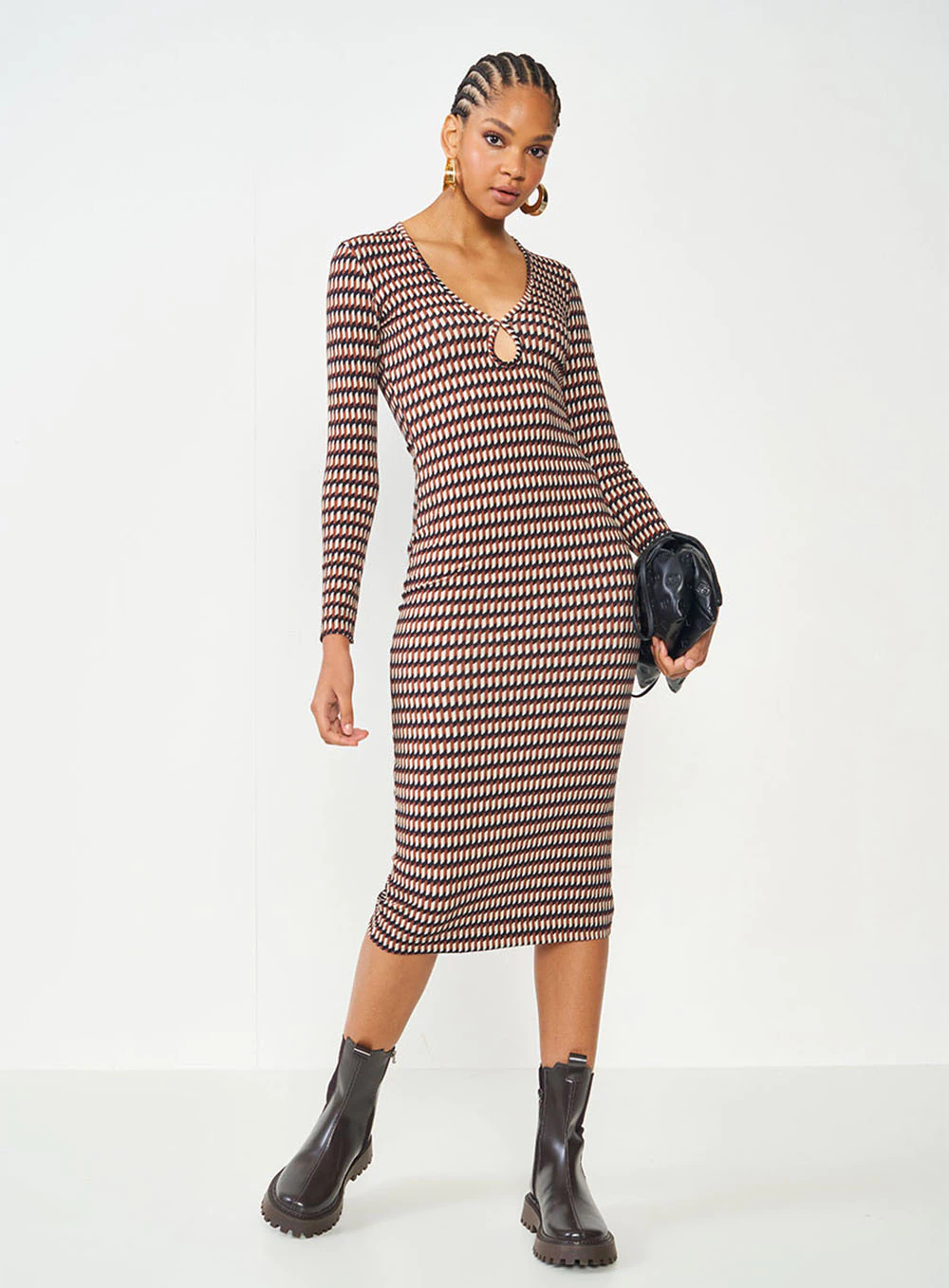 Vestido Midi Estampado Canelado COLCCI 44.01.135435