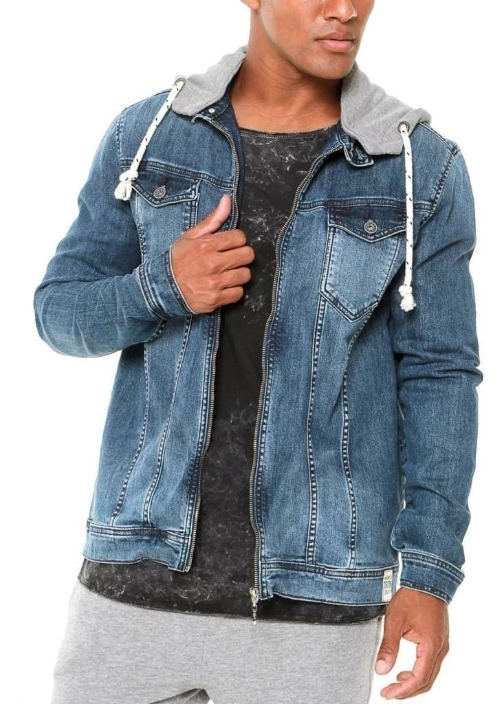 Jaqueta masculina jeans Triton capuz removível 33.14.00512