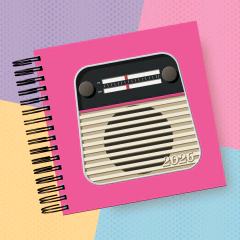 Agenda Retrô - Quadrado - Rádio 2026 - comprar online