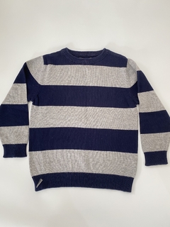 SWEATER RAYADO AZUL Y GRIS MARCA PRIMARK TALLE 4-5 AÑOS