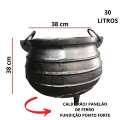 PANELA DE FERRO - 30 litros - FUNDIÇÃO PONTO FORTE - comprar online