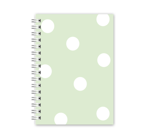 Caderno Espiral A5 - Poá Verde - Luar Papelaria 