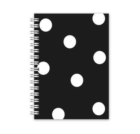 Caderno Espiral A5 - Poá Preto - Luar Papelaria 