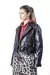 CAMPERA DE CUERO NEGRA CON STRASS - Laura Felici