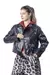 CAMPERA DE CUERO NEGRA CON STRASS - tienda online
