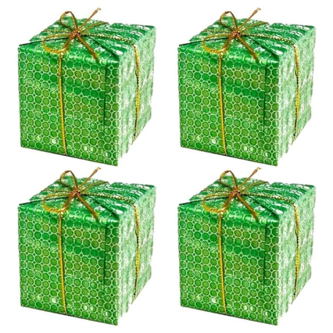 Adorno Navideño Caja De Regalo X4 Unidades Distinto Colores en internet