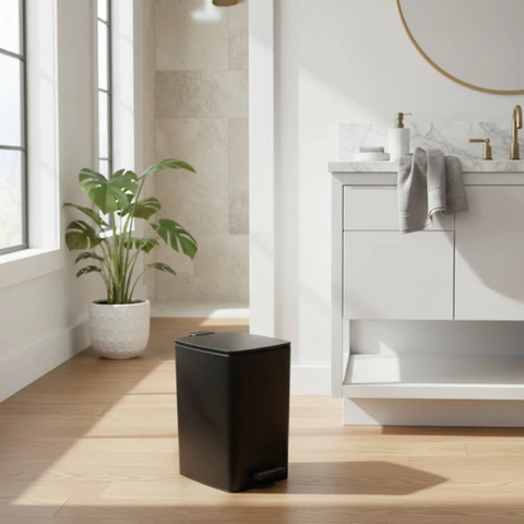 Cesto De Acero Tacho Baño Tecnologia Soft Close Acero 8l