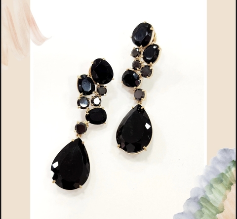 Brincos em cristais onix - comprar online